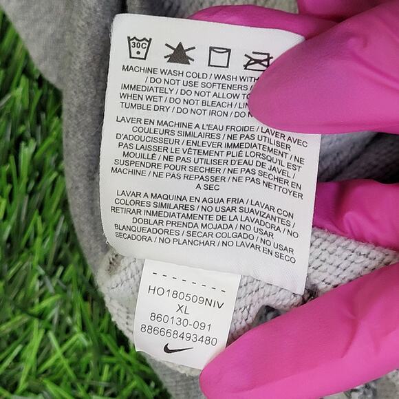 NIKE Dri-Fit Sweatshirt Womens XL 22x24 Gray Spellout Swoosh - Picture 8 of 13